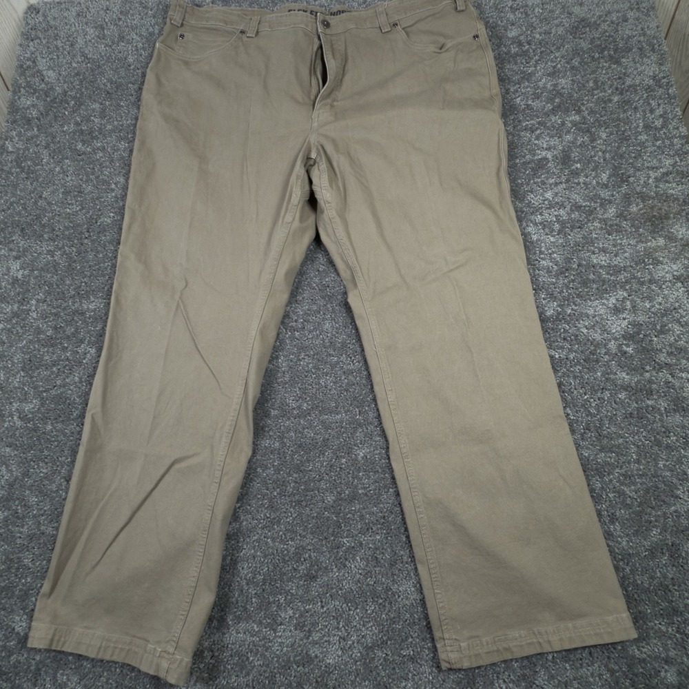 Duluth Trading Co Pants Mens 45x31 Flex Fire Hose Relaxed Fit Work Tan - Picture 2 of 10